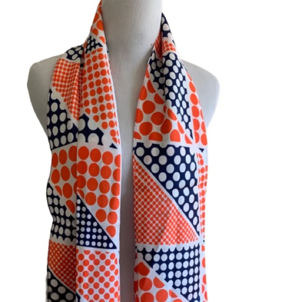 Vintage Doro Orange Polkadot Mod Pop Art Scarf